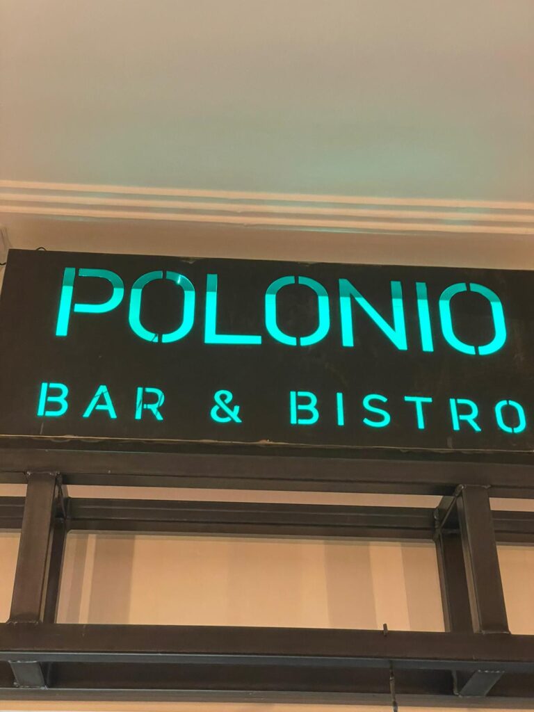 Stalen logo en frame van polinio