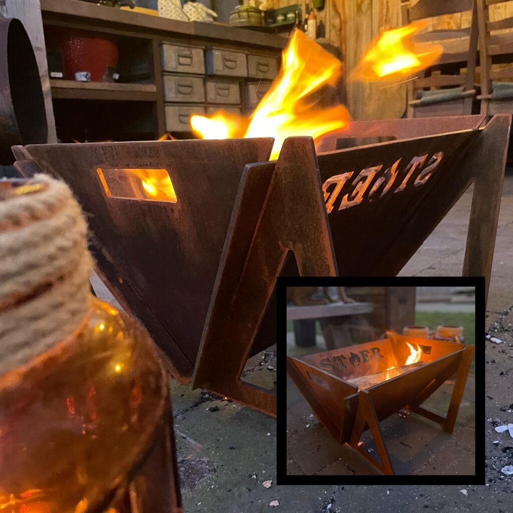 Stoeretafels vuurkorf van staal
